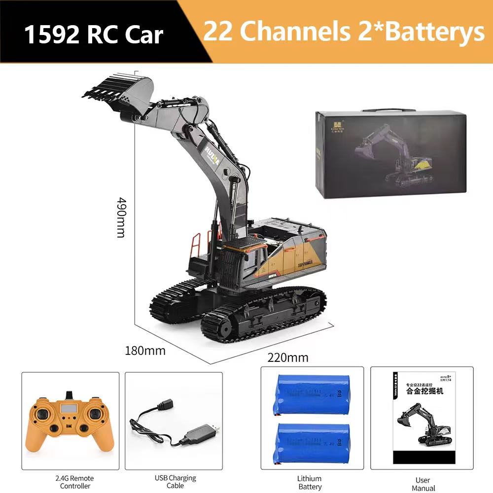HUINA 1592 1/14 Scale 22 Chann - Rc Excavator Hydraulic 评论和价格